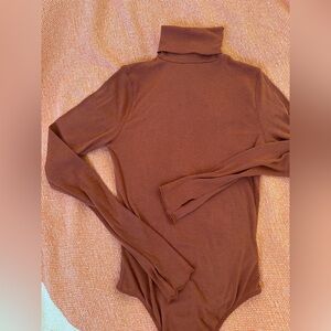 Free People Intimately Rust Long Sleeve Turtleneck Bodysuit - Small